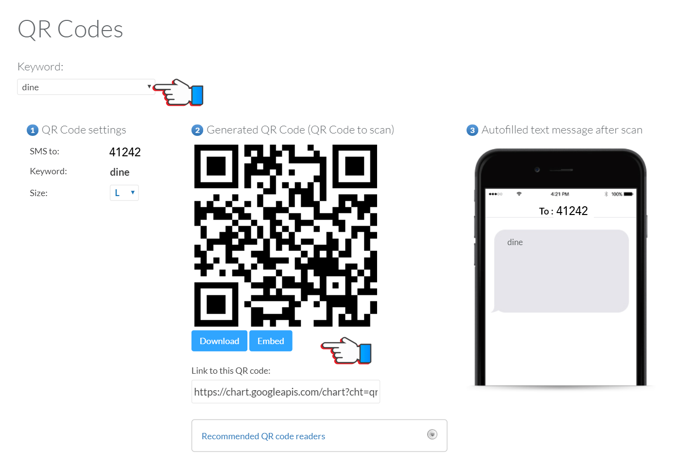 QR codes for text message campaigns via SMS and MMS